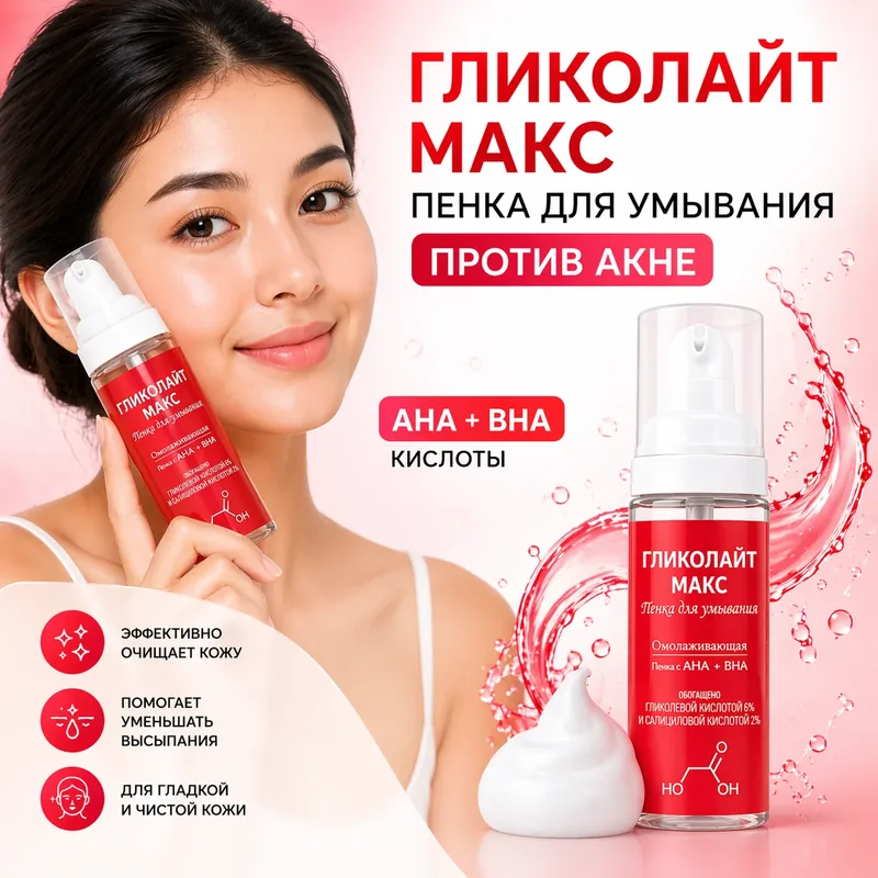 Гликолайт Макс пенка, 200 мл