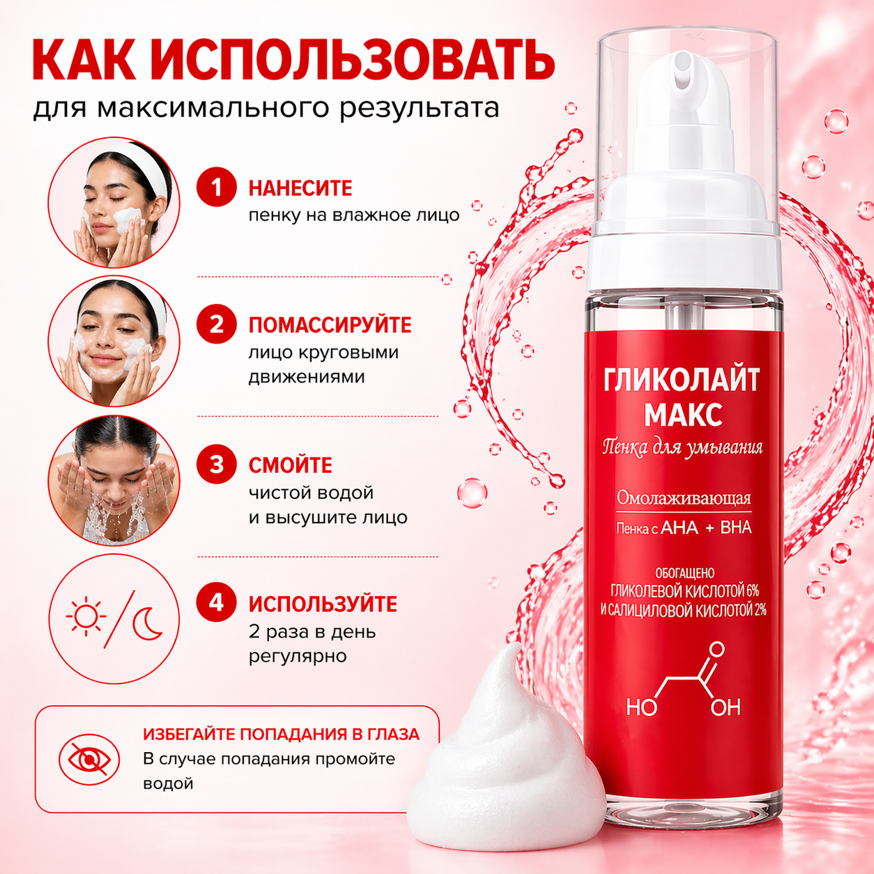 Гликолайт Макс пенка, 200 мл